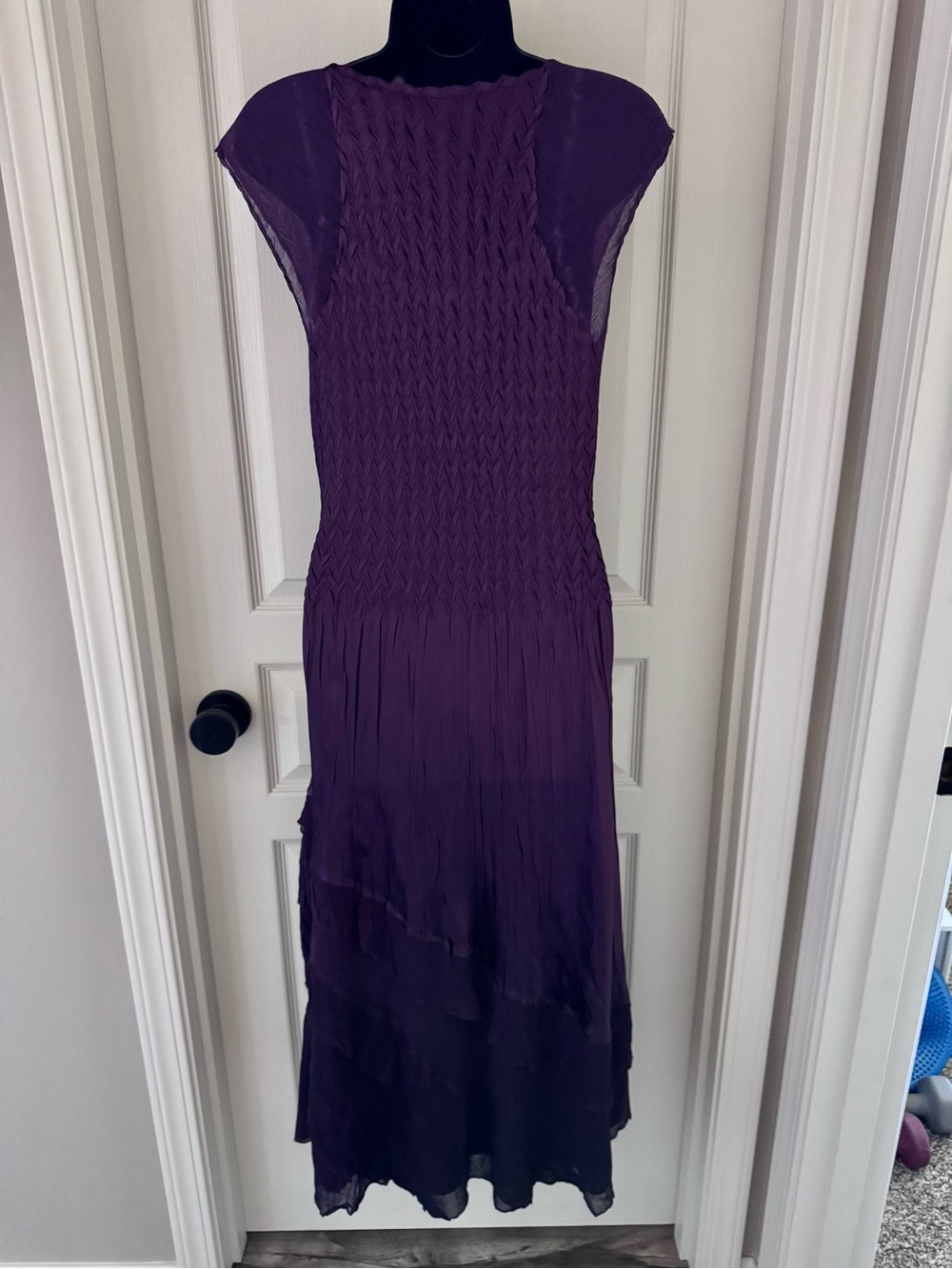 KOMAROV  Purple Sleeveless Midi Dress with Embellished Scoop Neck SZ XL - Picture 3 of 5